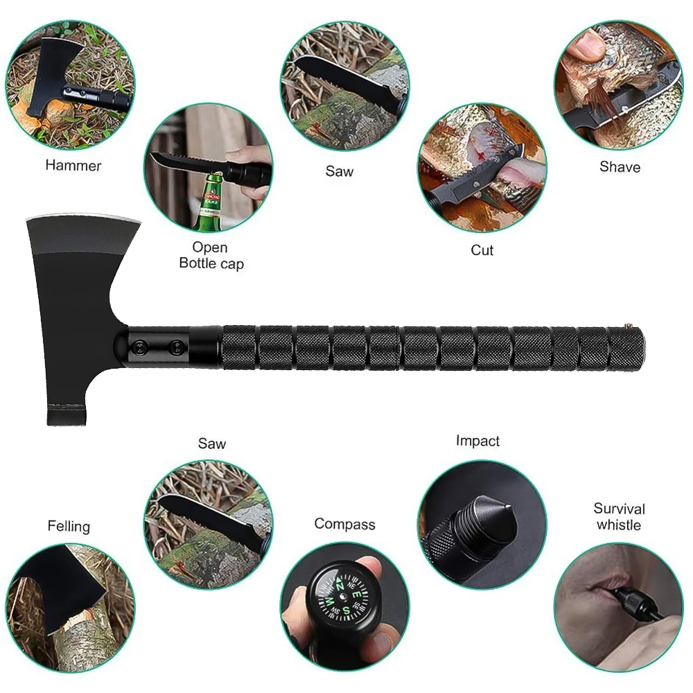 Multi-function Survival Axe Portable Foldable Tactical Tomahawk Outdoor Camping Tourist Firewood Chopping Axes Multi Tool Kit images - 6