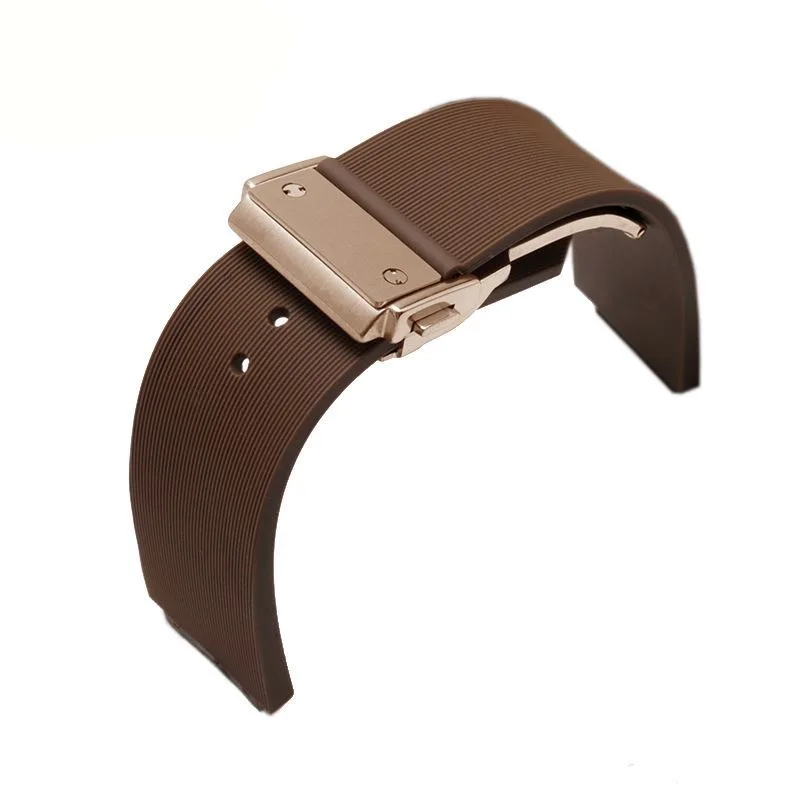 Silicone Watch Strap with Stainless Steel Folding Buckle Bracelet