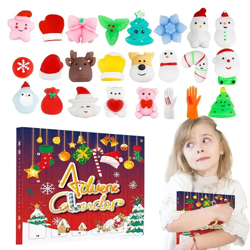 

24 Days Christmas Advent Calendar Soft Cute Animals Decompressions Toys Fidget Squeeze Toy Christmas Countdown Gifts For Kids