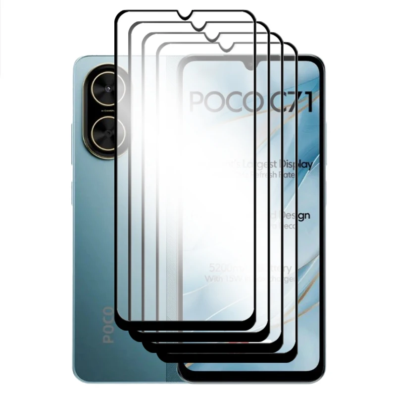 6-in-1 Tempered Glass Screen Protector and Lens Film Set - 2.5D Full Coverage