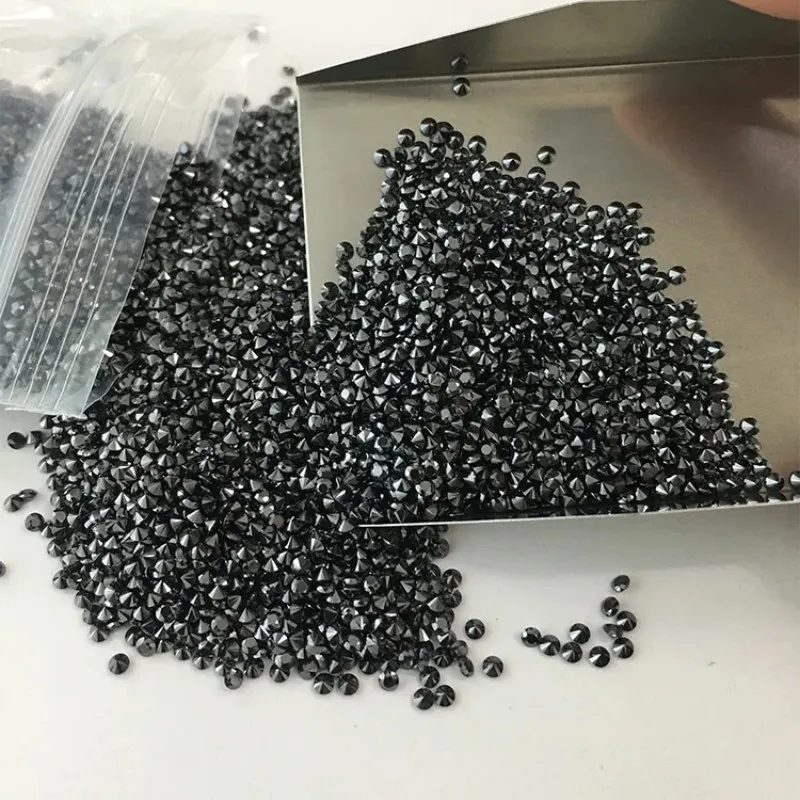 Black Moissanite 0.7-20mm 1CT Small Size Loose Lab Grown Diamond DIY Jewelry Making Materials