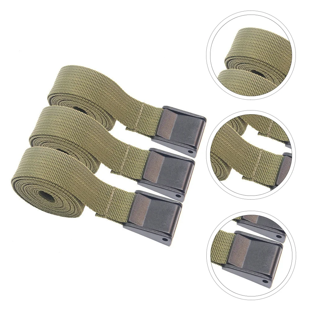 3Pcs Green Press Buckle Straps Tie Down Straps Cargo Tie Camping Bag Fixing