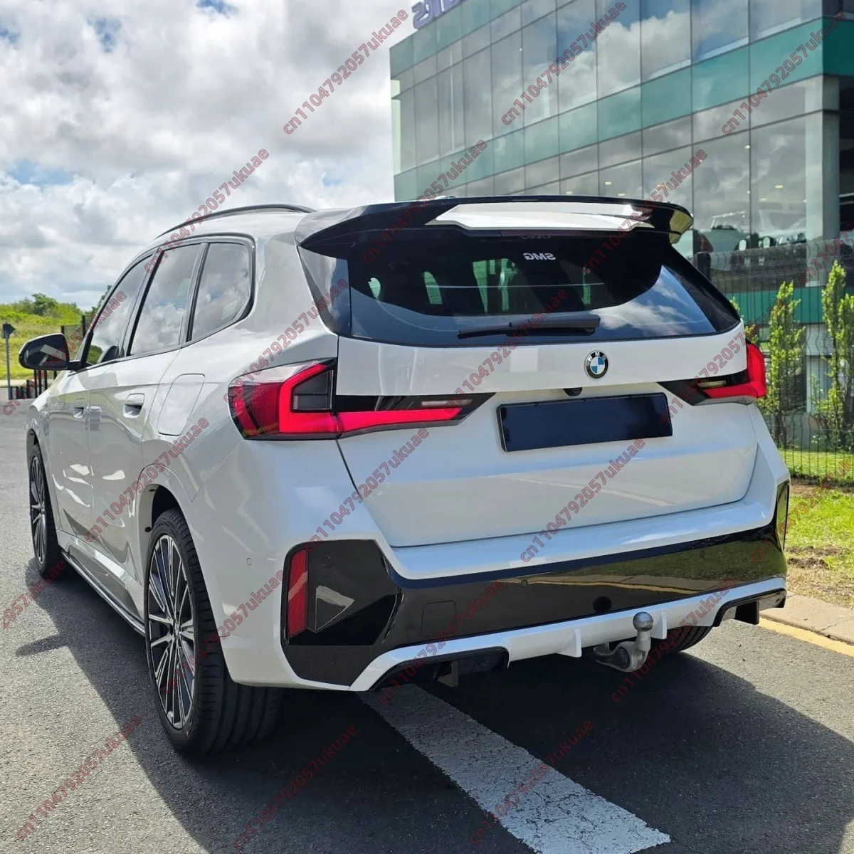 BMW X1 iX1 U11 M 스포츠 2023-2025용 글로스 블랙 M 퍼포먼스 리어 범퍼 디퓨저 발란스 리어 스플리터 립 카나드 가드 트림