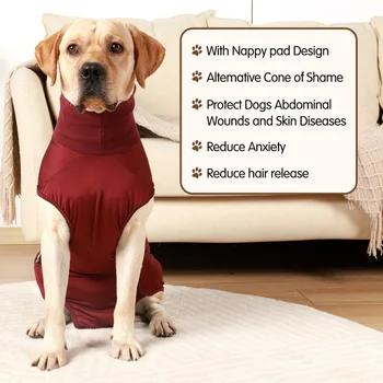 Recovery Suit for Dogs Cats After Surgery Professional Pet Recovery Shirts Dog Abdominal Wounds Bandages Prevent Licking XXS-3XL 3