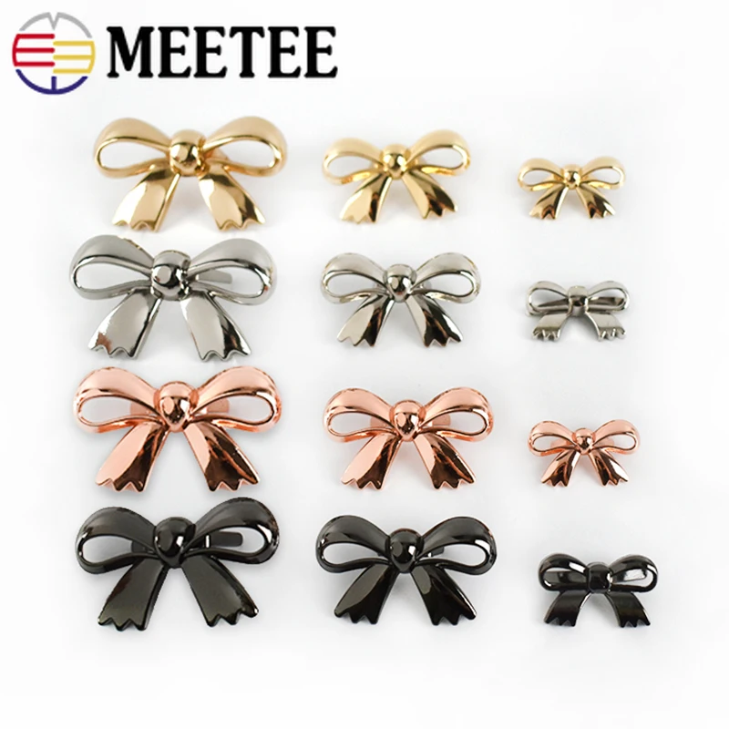 5/10Pcs Bowknot Metall Schnallen für Taschen Schuhe Clip