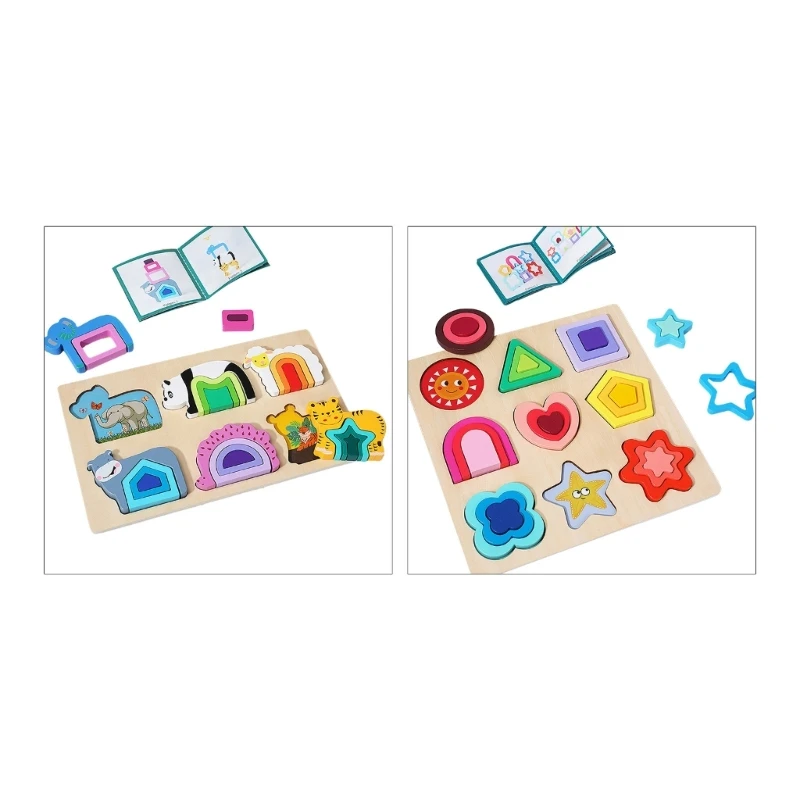 

Sensory Learning Sturdy Wooden Multiple Shapes Color Learning