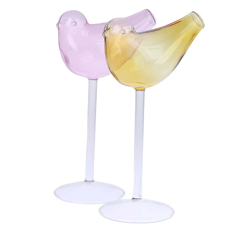 Bird Cocktail Cup Bird Cup Transparent Bird-shaped Cocktail Lead-Free Elevated Wine Glass Bird-shaped Glass BarDrinkware 1Pc