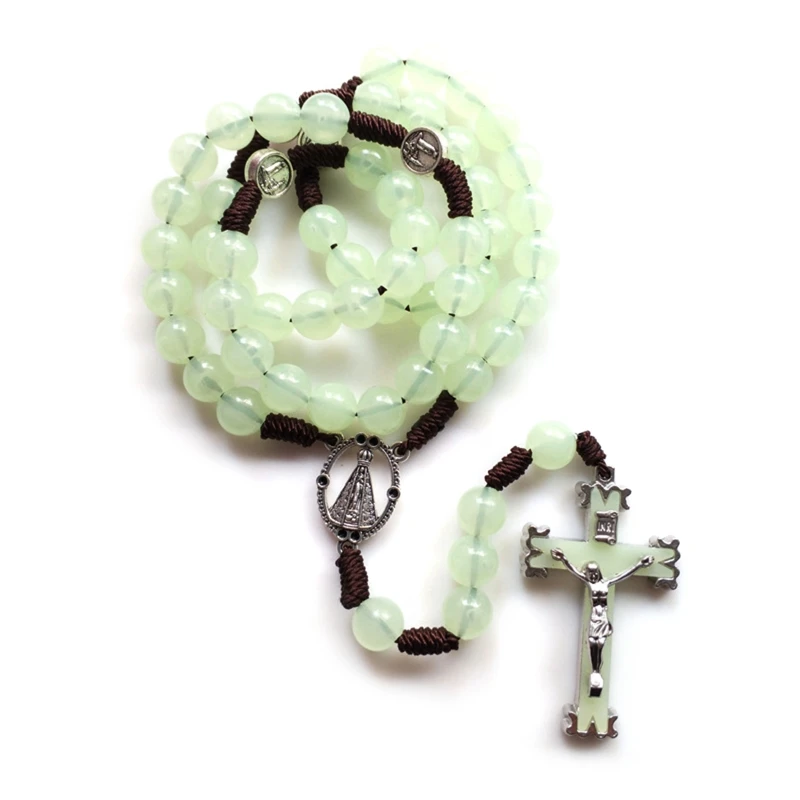 Rosario In Ematite Nera Con Crocifisso E Medaglia Di Gerusalemme, Lunghezza 45 Cm, Nazareth Market Store