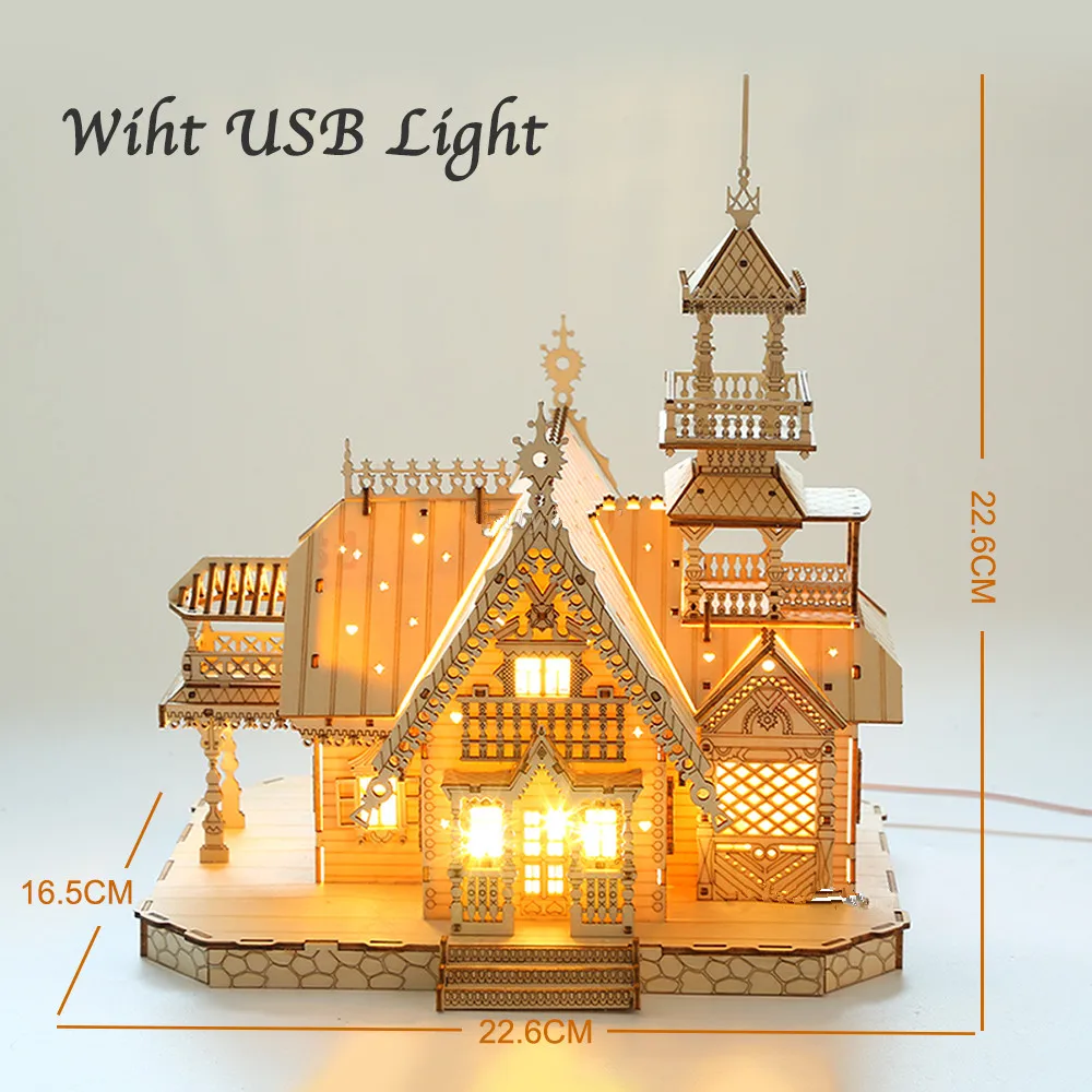 Wooden 3D Puzzle House 2