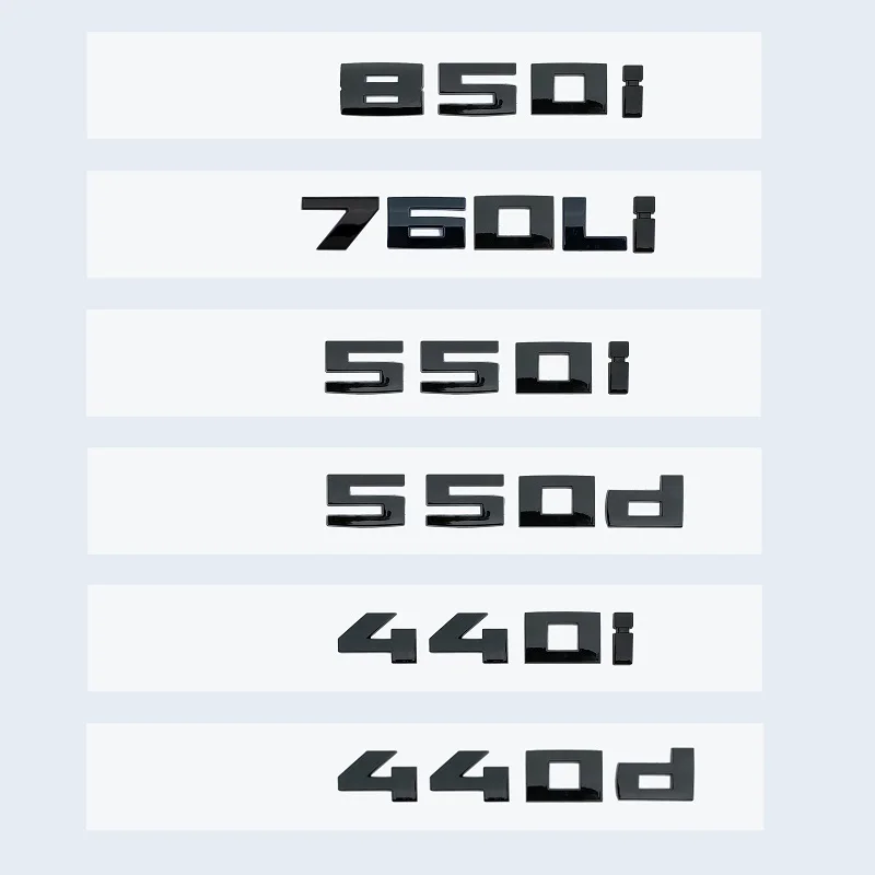 

Новые глянцевые черные 3d-буквы, цифры M850i M760Li M550d M550i M440d M440i V12, эмблема для BMW 8 7 5 4 серии, наклейка на багажник автомобиля