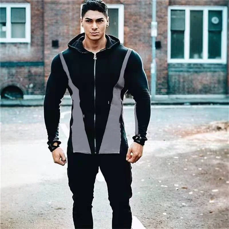 

Spring Autumn Men Casual Hoodies Sweatshirts Men's Tracksuit Hoodie Jacket Sportswear Fashion Long Sleeve Patchwork Pullover