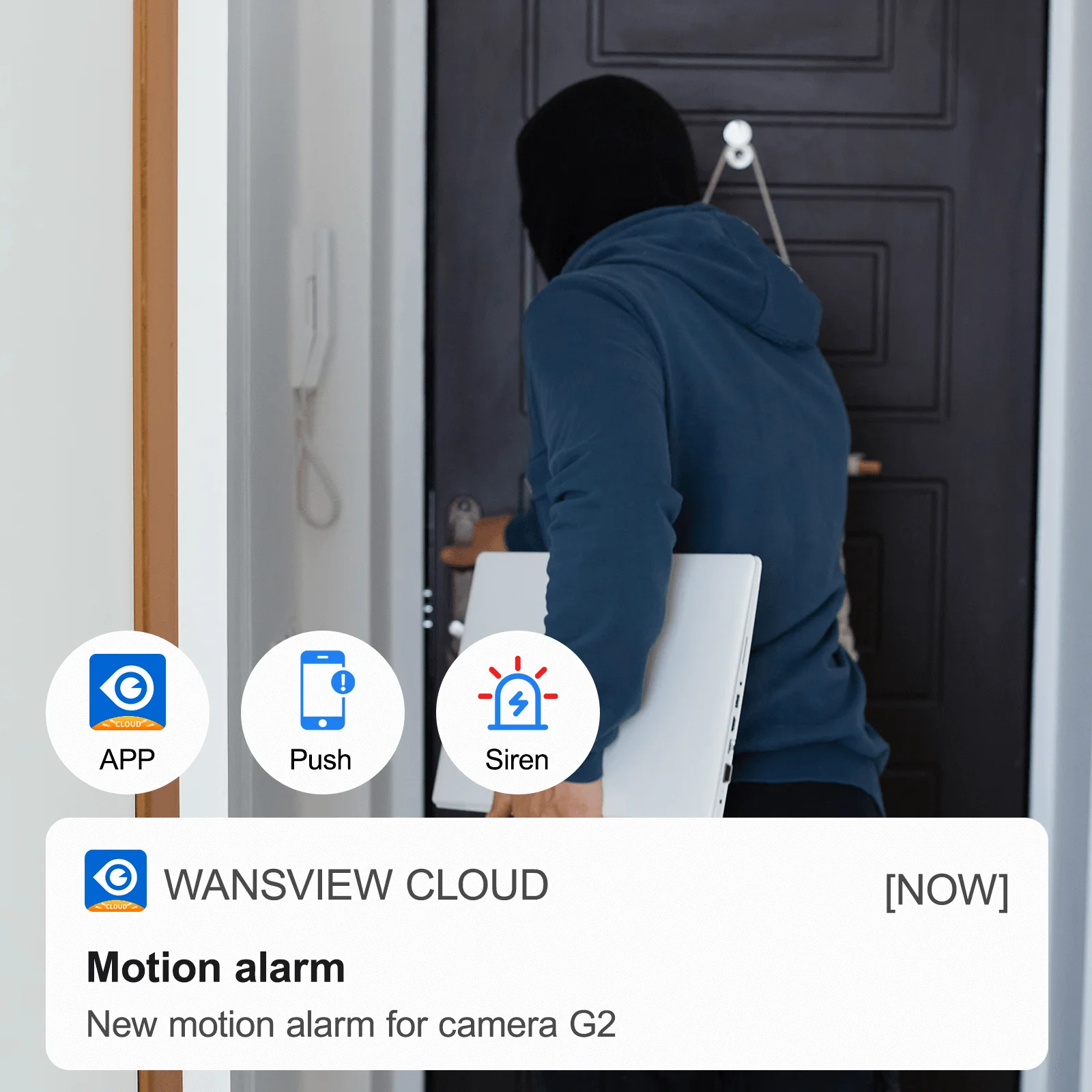 GALAYOU 2K Indoor Security Camera, 360 Degree 2.4G WiFi Camera for Baby/Elder/Nanny with 24/7 SD Card Storage, Works with Alexa