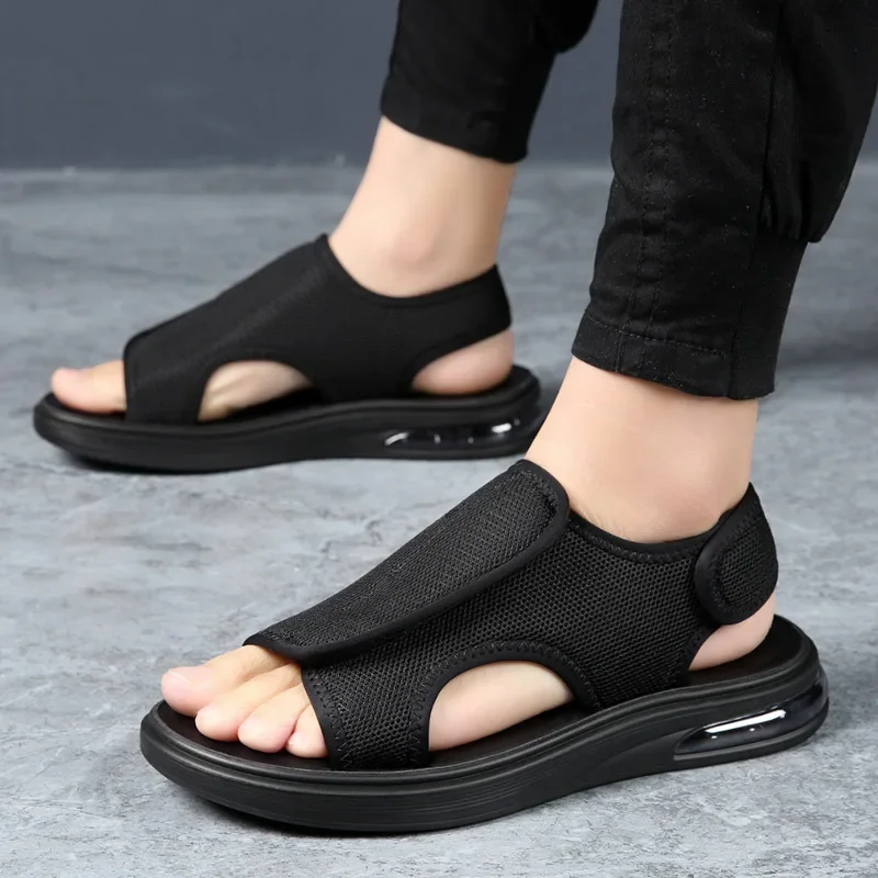 

Мужские сандалии на плоской подошве, сетчатые сандалии на толстой нескользящей подошве, для отдыха, KA4530, лето 2024