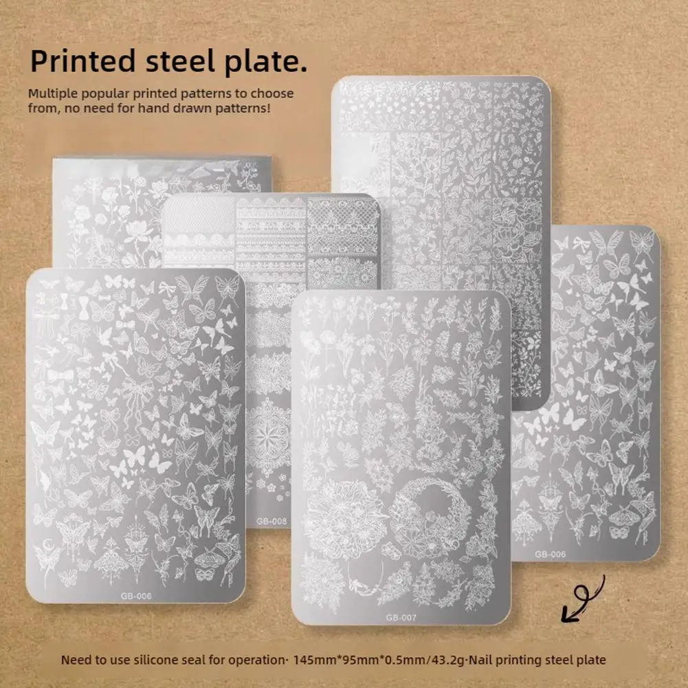 Nail Stamping Plate Plants Tree Geometry Pattern Stamp Template Nail Image Plate Stencil DIY Printing Stainless Steel Nail Tools 2