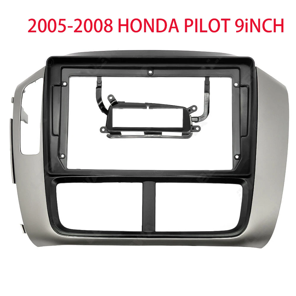 

9-дюймовый двойной автомобильный радиоприемник, 2 Din, стандартный провод для Honda Pilot 2005-2008, комплект для приборной панели, DVD, радио, панель