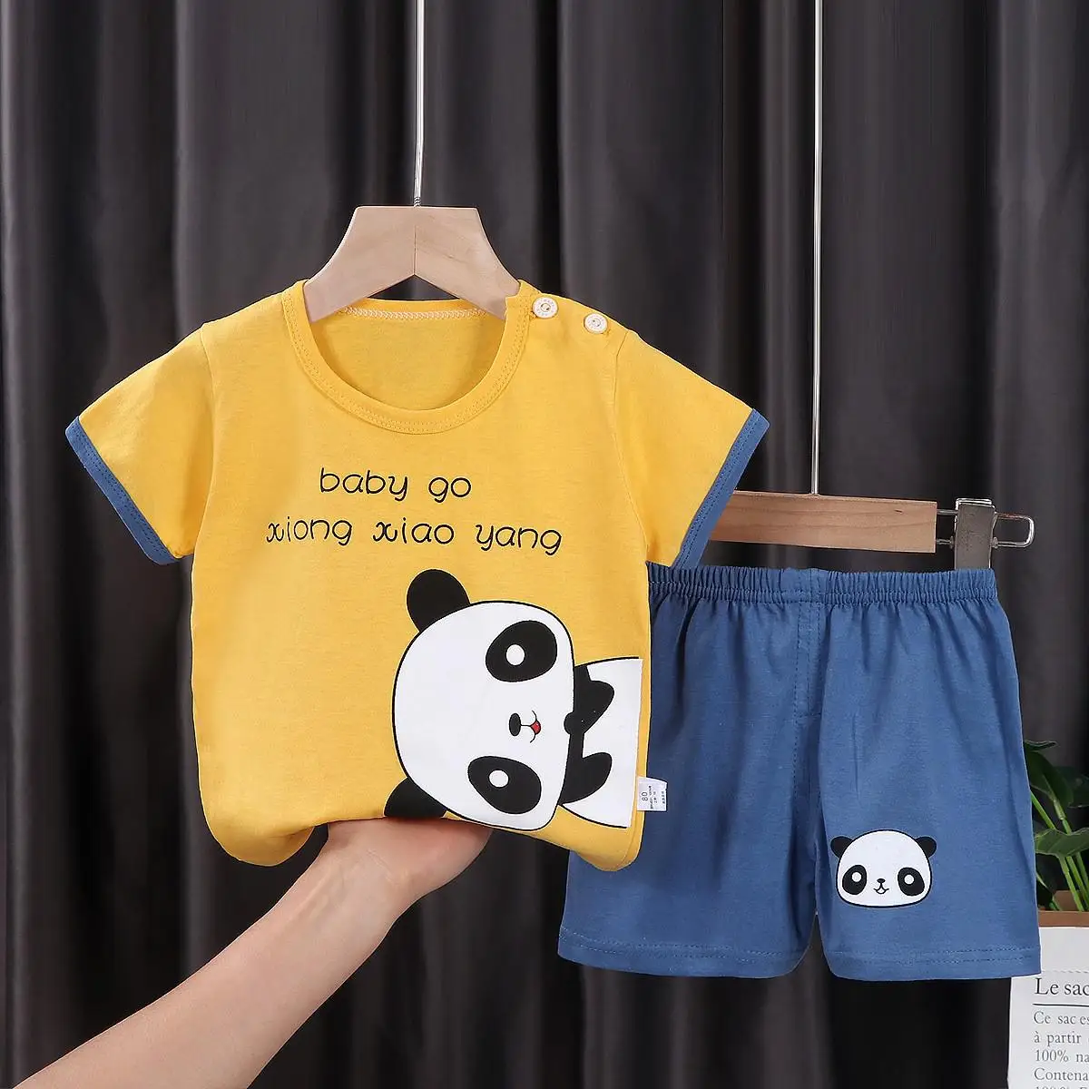 Summer New Pure Cotton Children Short Sleeve Outfits Cartoon Casual Fashion Baby Unisex Girls  O-neck Soft  Kids' Clothes Suits baby dress set for girl Baby Clothing Set