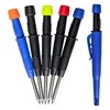 5 Colors 2.8mm Solid Woodworking Mechanical Pencil with Pen Cover 2B Black Yellow Red Lead Long Headed Carpenter Marking Pencil 3