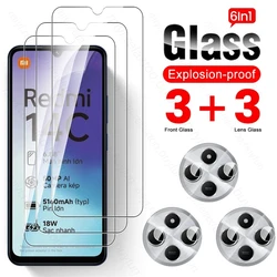 6-in-1 Tempered Glass Screen Protector and Case with Camera Protection for Redmi 14C 4G (6In1 3Front 3Lens)