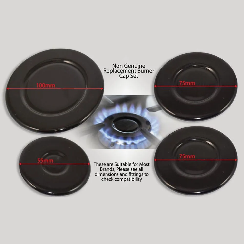 4Pc Cooker Hob Gas Burner Cap 55mm 75mm 100mm For SABAF Accessories Kitchen Cookware Tools Gas Stove Accessories 6