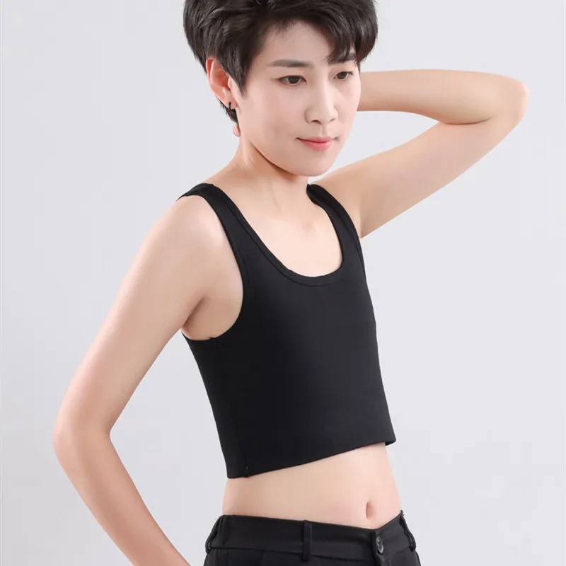 Corset Underwear Chest Breast Binder Trans Crop Top Flat Breast Vest Les Ultra-Flat Bandage Buckle Female Bra Tank S-4Xl 2022