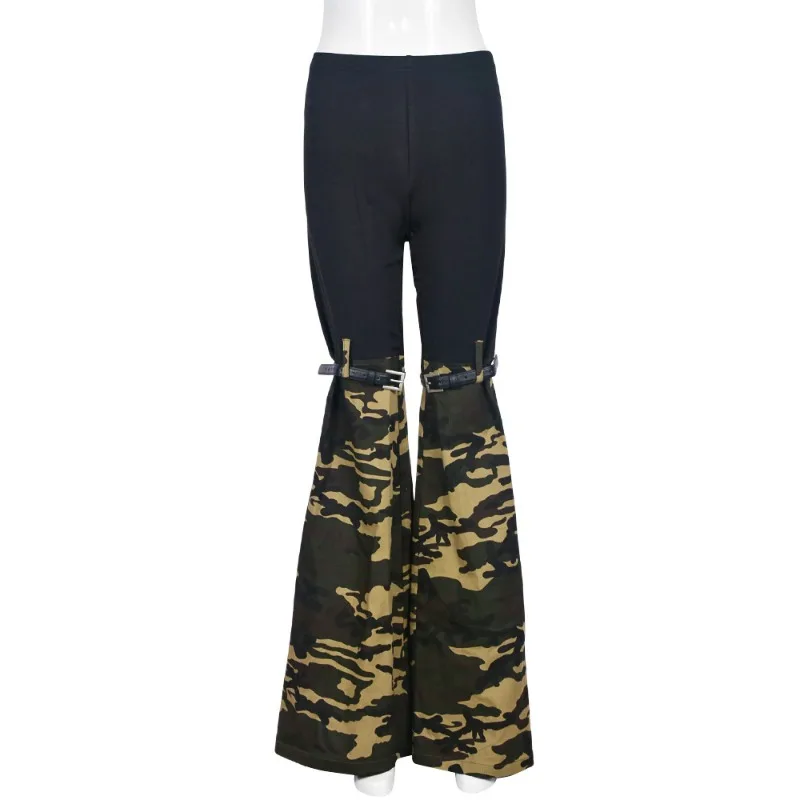 Women's Casual Camouflage Long Sleeved Crop Top & High Waist Jeans Set Street Female Clothes Fashion Pants Sets 2 Piece Outfits