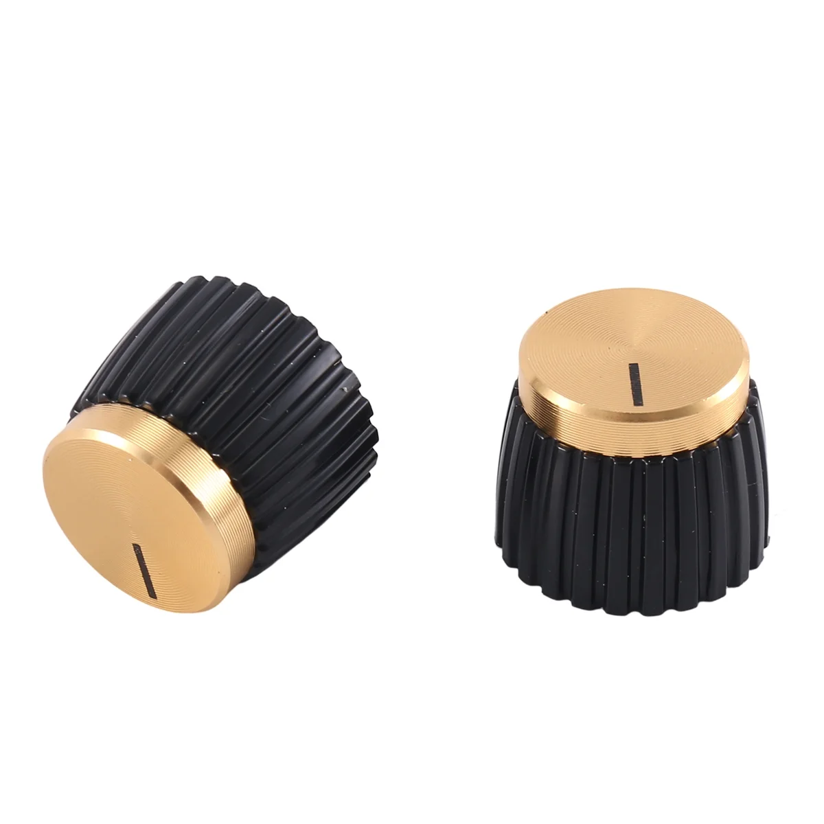 Manopole Per Amplificatore Per Amplificatore Per Chitarra Da 10 Pezzi Push-On Black + Gold Cap Per Amplificatore Marshall