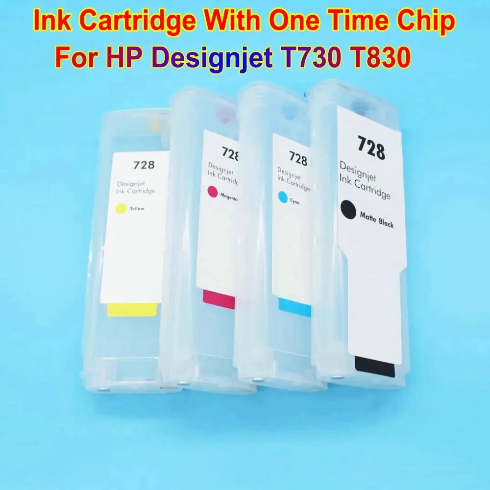 

Refillable Ink Cartridge With Chip For HP 728 Printer Refill Ink Cartridges For HP Designjet T730 T830 Print Plotter 300ML Kit