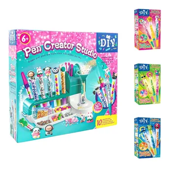 Set Studio Creativo per Penne Fai-da-Te per Bambini - Kit Educativo per Realizzare Penne Personalizzate con Decorazioni, Kit Artigianale per la Creatività
