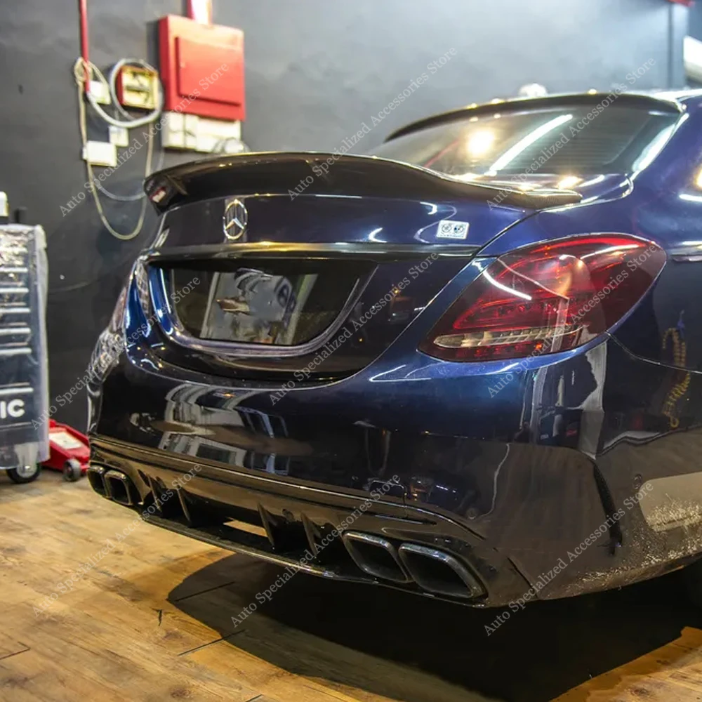 

For Mercedes W205 R Style Rear Spoiler Wing C Class C180 C200 C300 C400 C43 C63 AMG Rear Trunk Spoiler Caps 2014-2021 Bodykits