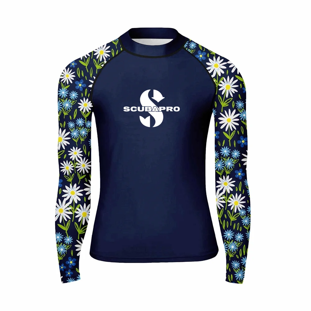 Men's Funny Swimwear Rash Guards Long Sleeve Surf T-shirt UV Protection Swimsuit Surfing Diving Swimming Skinsuit Rashguard