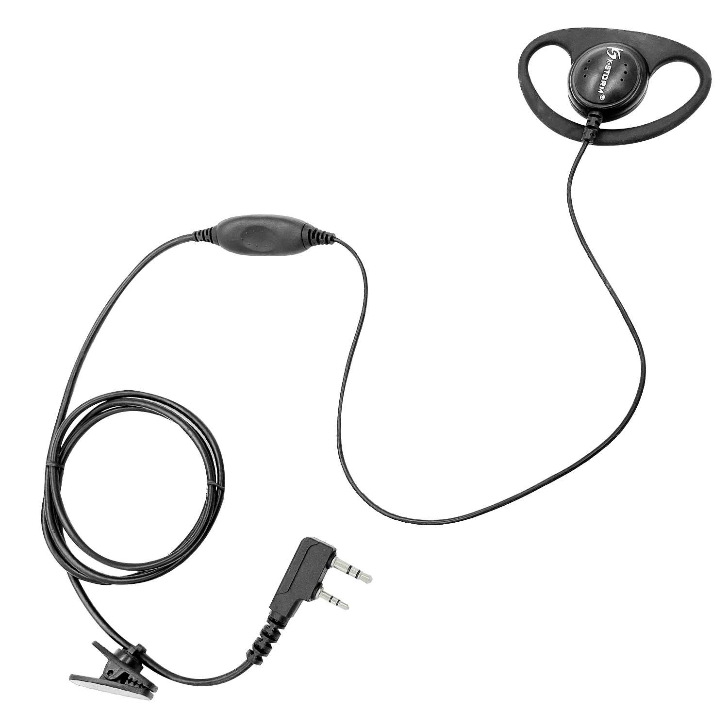 PTT MIC D Shape Earpiece Headset for Baofeng, BF-T3, BF-888S, BF-F8HP, Walkie Talkie, Ham Radio, Hf Transceiver, Handy