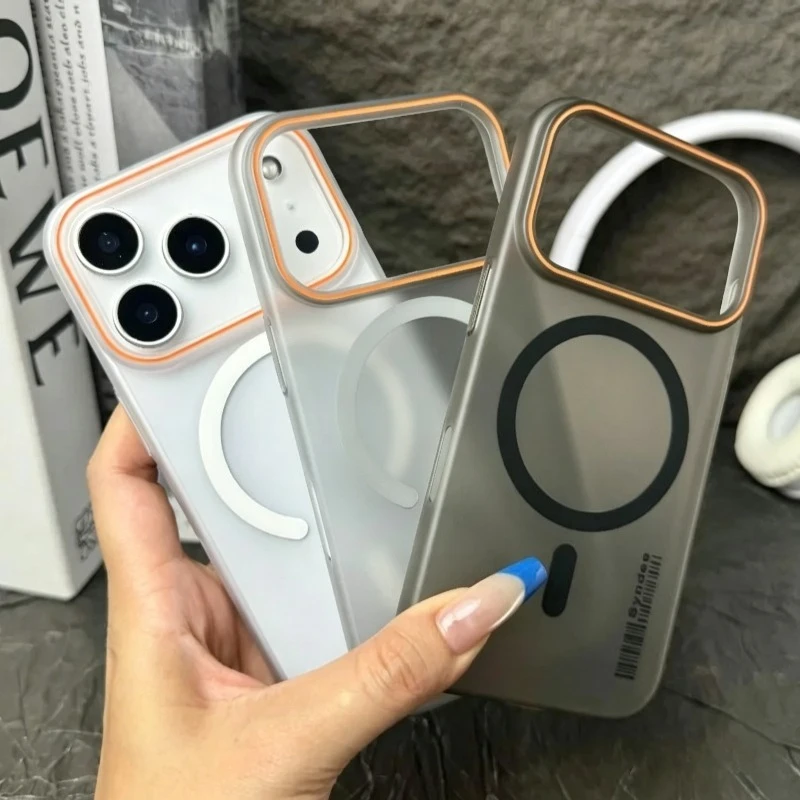 MagSafe Compatible Matte Hard PC Shockproof Phone Case with Wireless Charging and Bumper Protection