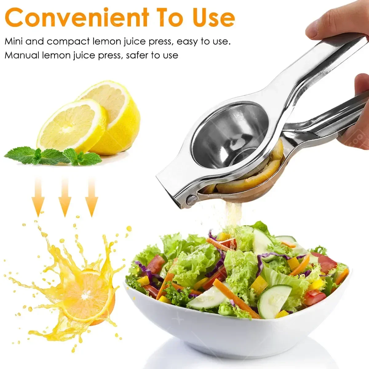 Lemon Squeezer Stainless Steel Manual Citrus Juicer Hand Pressed Lemon Orange Fruit Juicer Easy to Clean Kitchen Accessories