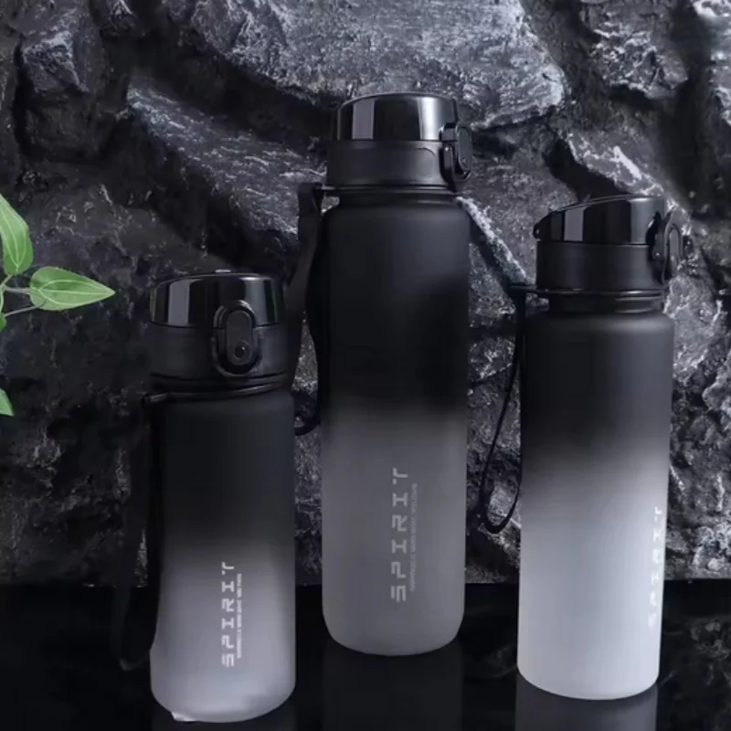 Colorful Leak-Proof Sports Water Bottle with Filter and Portable Strap