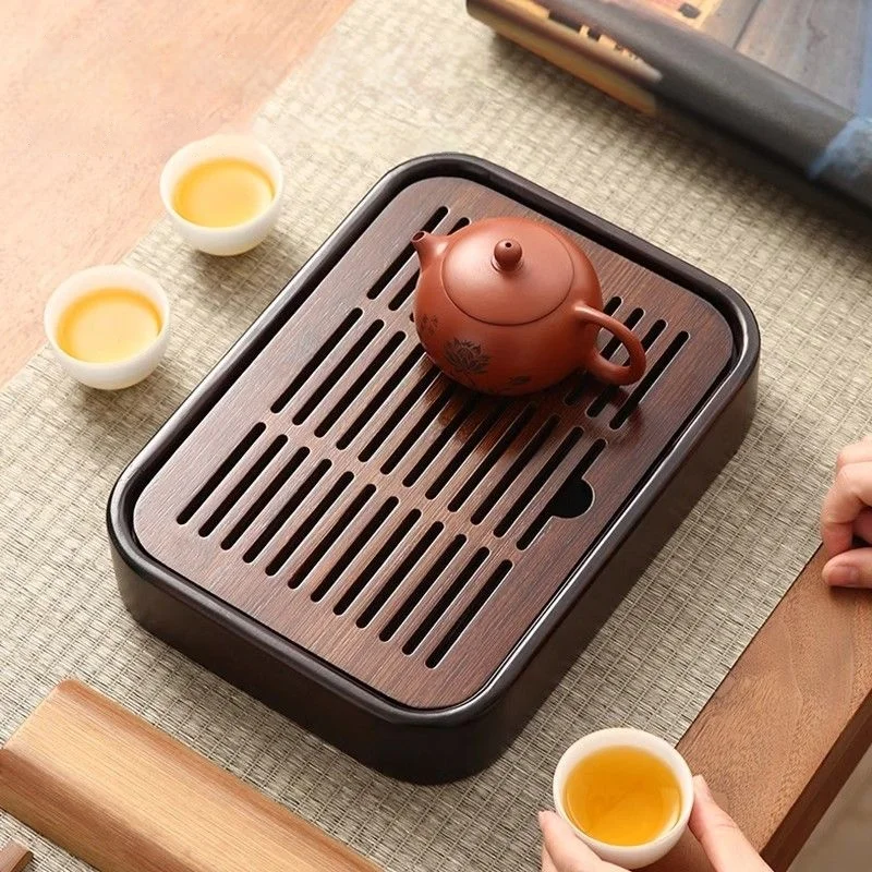 Tea Tray GIANXI Bamboo Drained Tea Tray Household Kung Fu Tea Set Accessories Dry Foam Table Small Tray Simple Square Sea