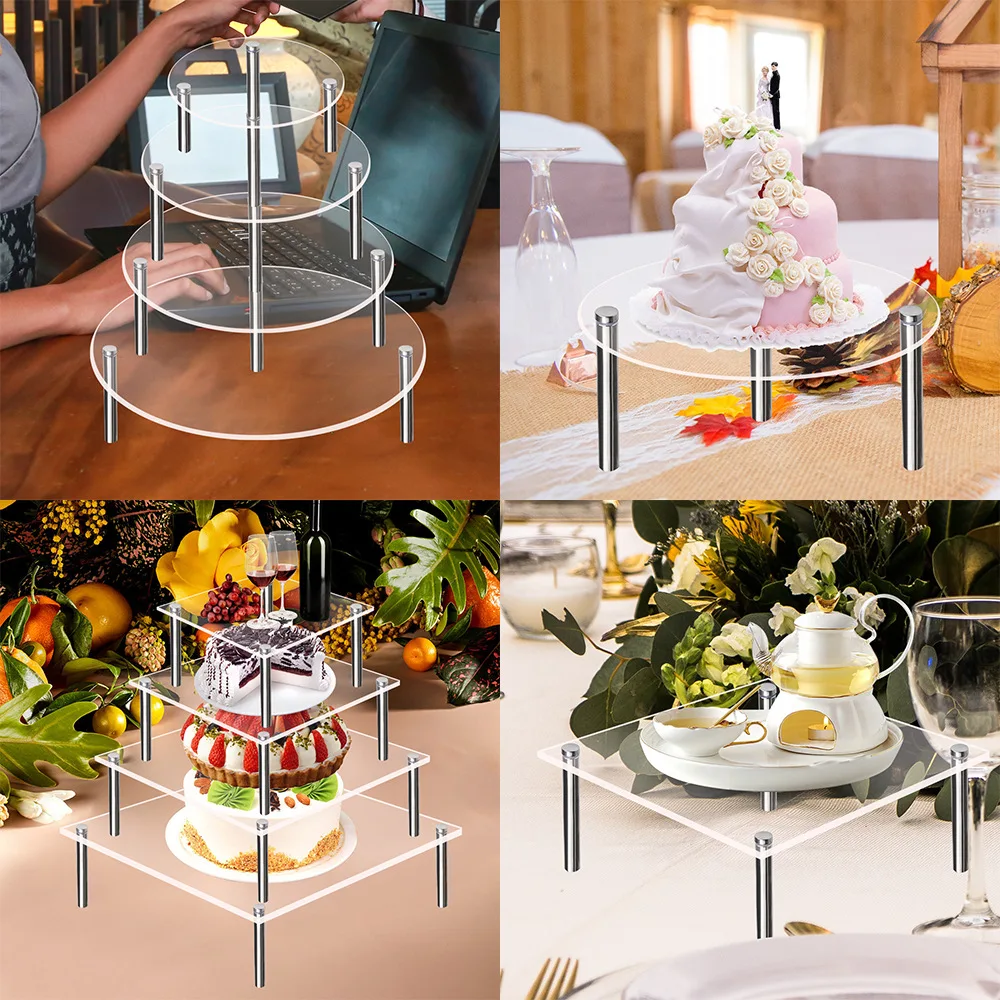 

1PCS Acrylic Cake Rack Wedding Birthday Party Cupcake Tableware Holder Cake Display Stand Dessert Table Decoration