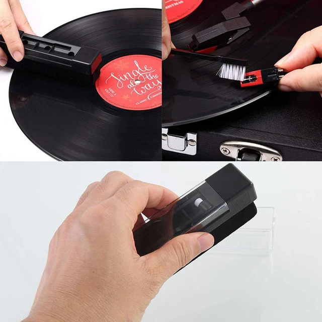 Limpiador de discos de vinilo antiestático, cepillo eliminador de polvo  para tocadiscos de fonógrafo LP, Kit de limpieza de discos de vinilo, 1  Juego - AliExpress