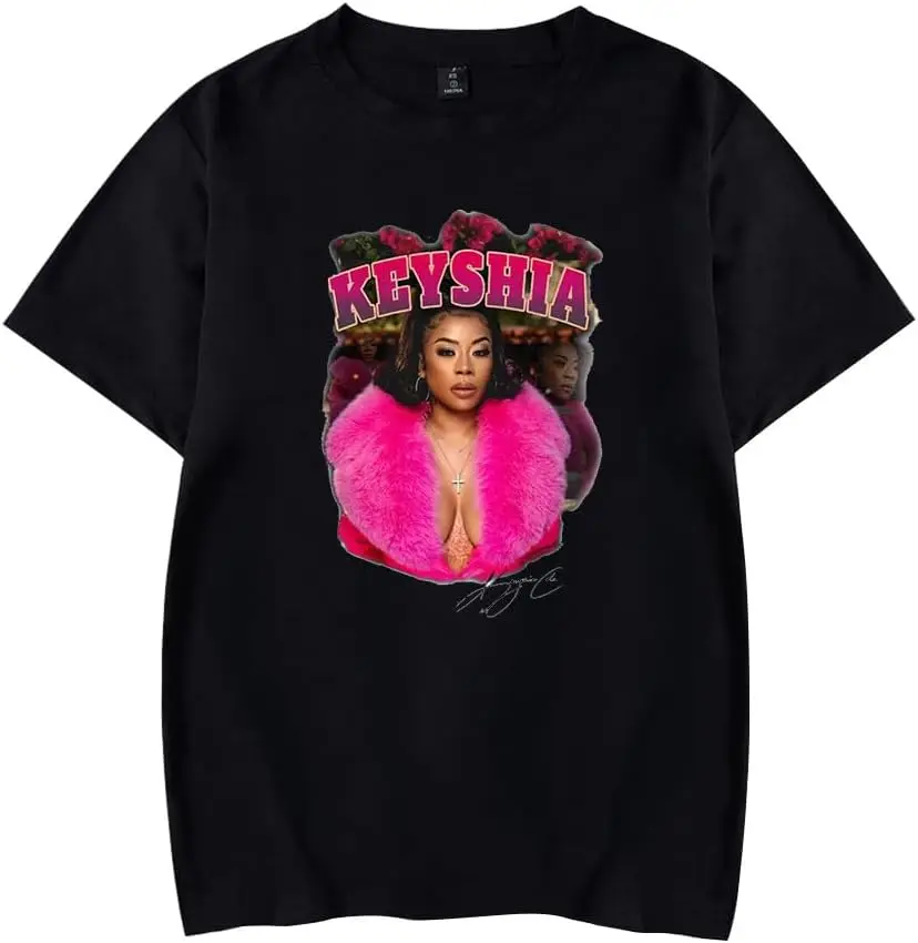 

Keyshia Cole Pink T-Shirt Merch Print Crewneck Unisex Trend Casual Short Sleeve Top