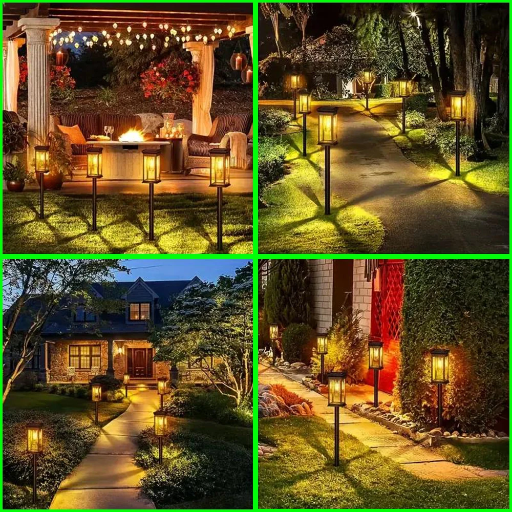 Outdoor Solar Pathway Lights Warm Light Waterproof Solar Garden Lights Landscape