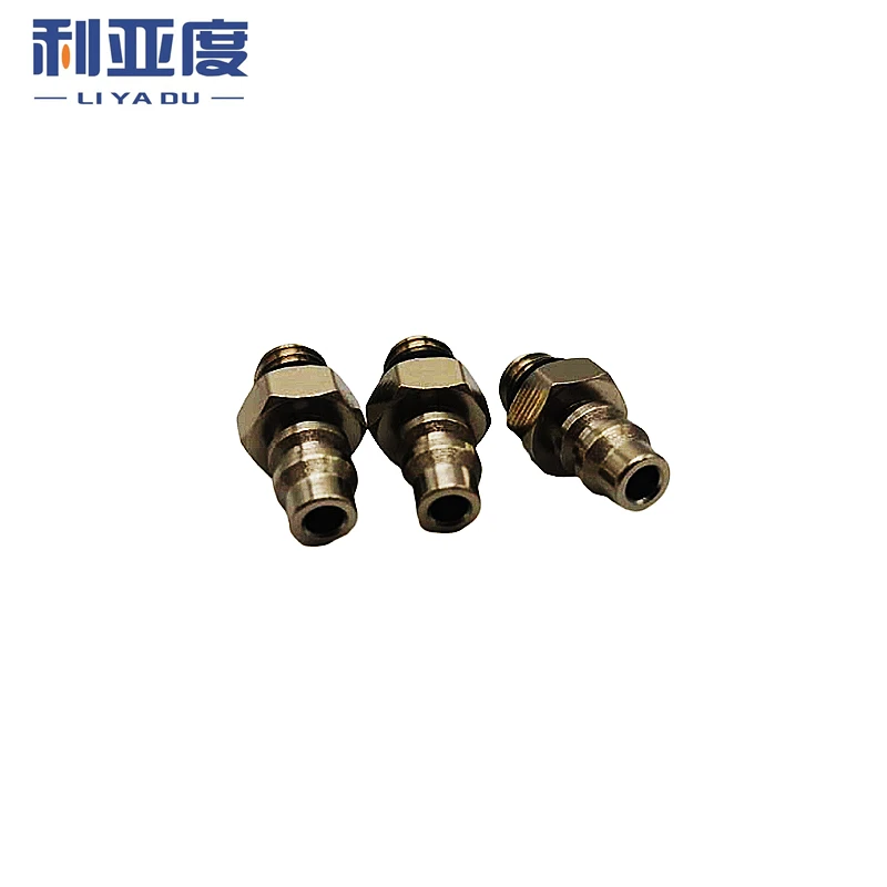 10pcs 2mm 3mm 4mm 6mm OD Air pneumatic hose fitting to M3 M4 M5 M6 Male Mini Barb Fitting pagoda joint Copper nickel Iron plating Brass