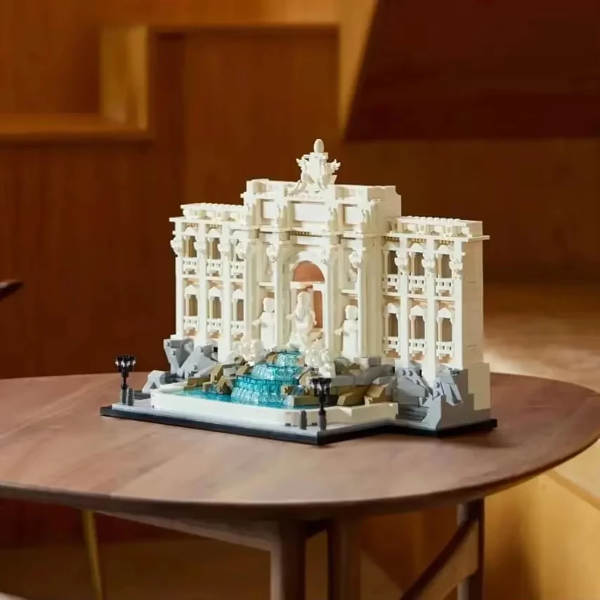 New architectural Trevi Fountain Italian creative model world architecture city street view toys children Adult holiday gifts