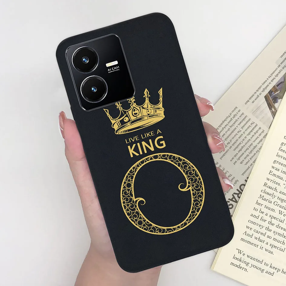 Luxury Fashion Matte Crown Alphabet Pattern Soft Phone Cover