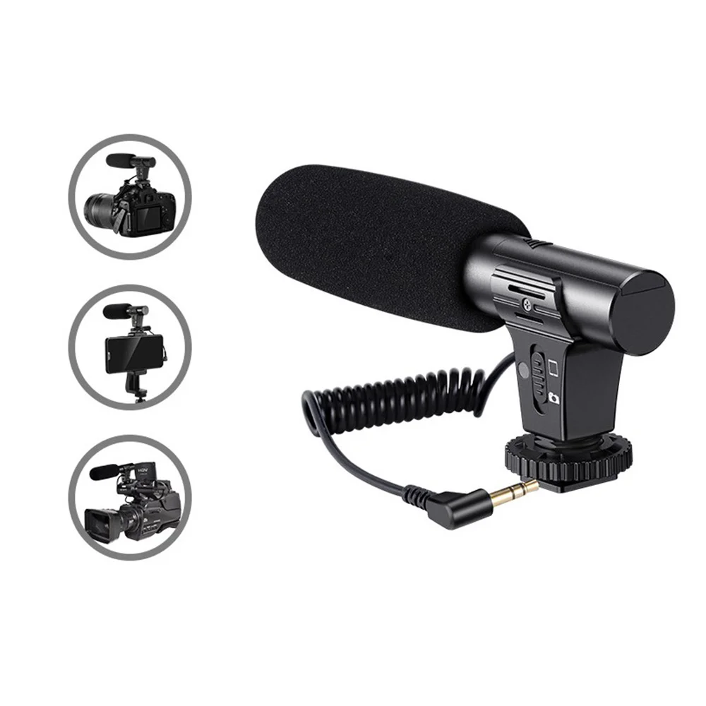 KATTO HD 비디오 녹화 마이크, 스마트 소음 감소, 휴대폰 SLR 카메라용 인터뷰 마이크 업데이트, 3.5mm