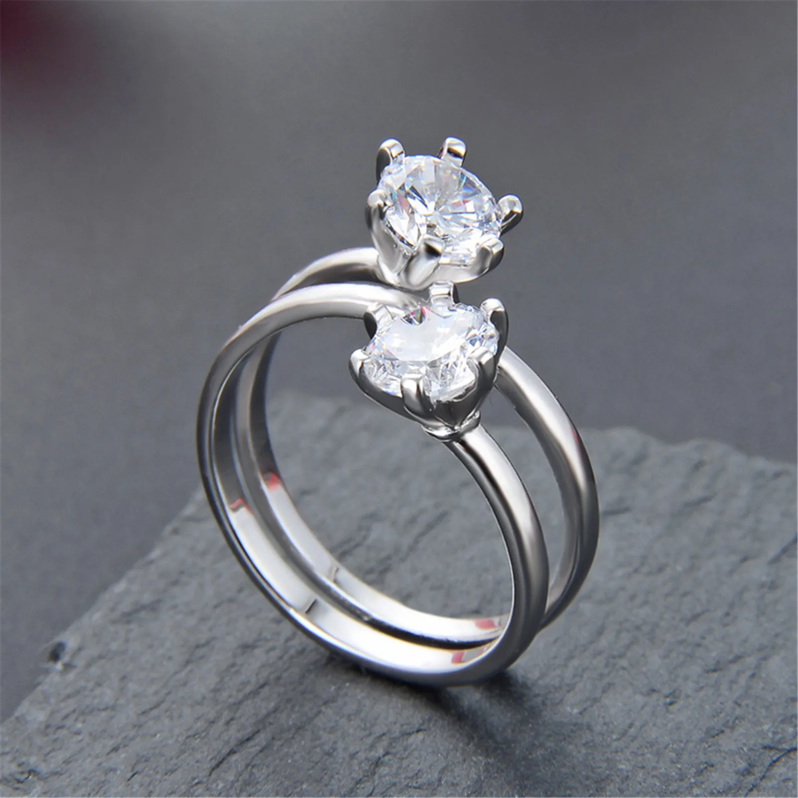 Anello Toi Et Moi Moissanite Double Stones You And Me Argento Sterling 925 Per Donna Gioielli Da Fidanzamento Fedi Nuziali Moda Di Lusso