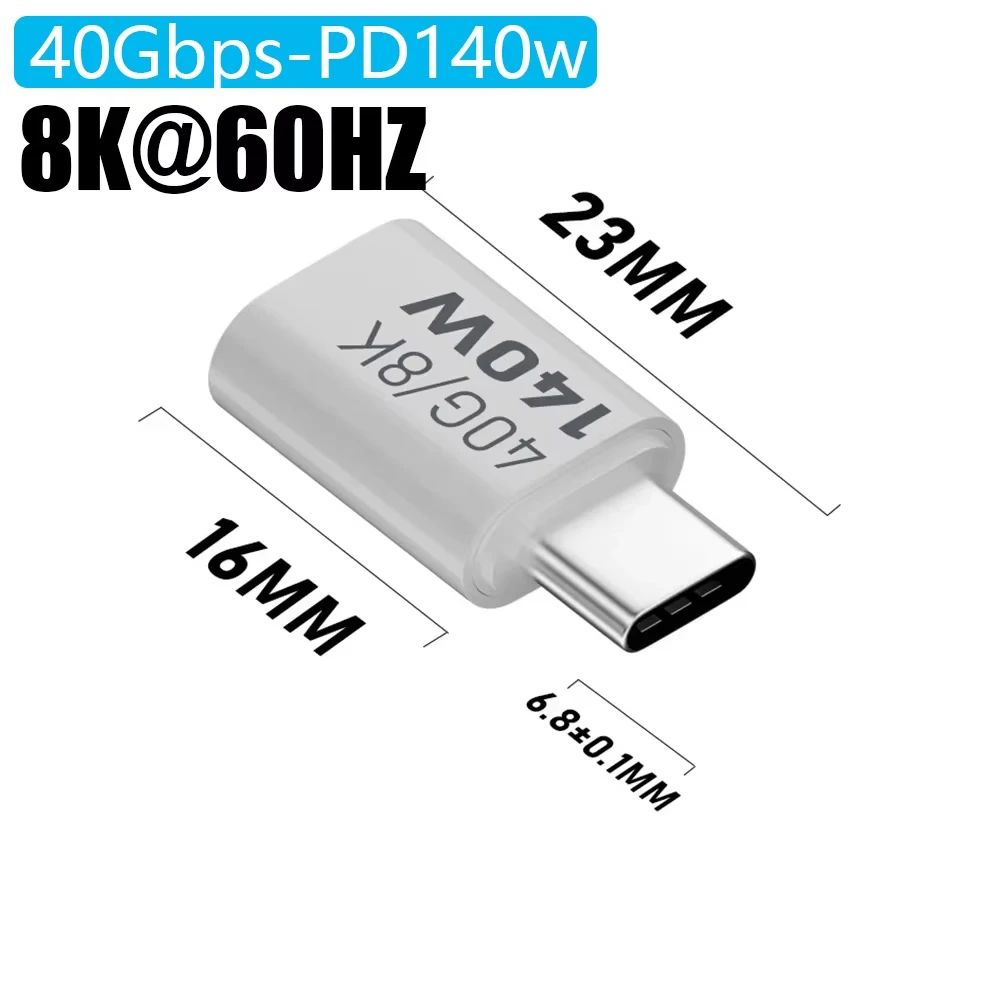 Ultra-Fast 140W USB-C to USB-C Charging and Data Adapter with 8K Video Support