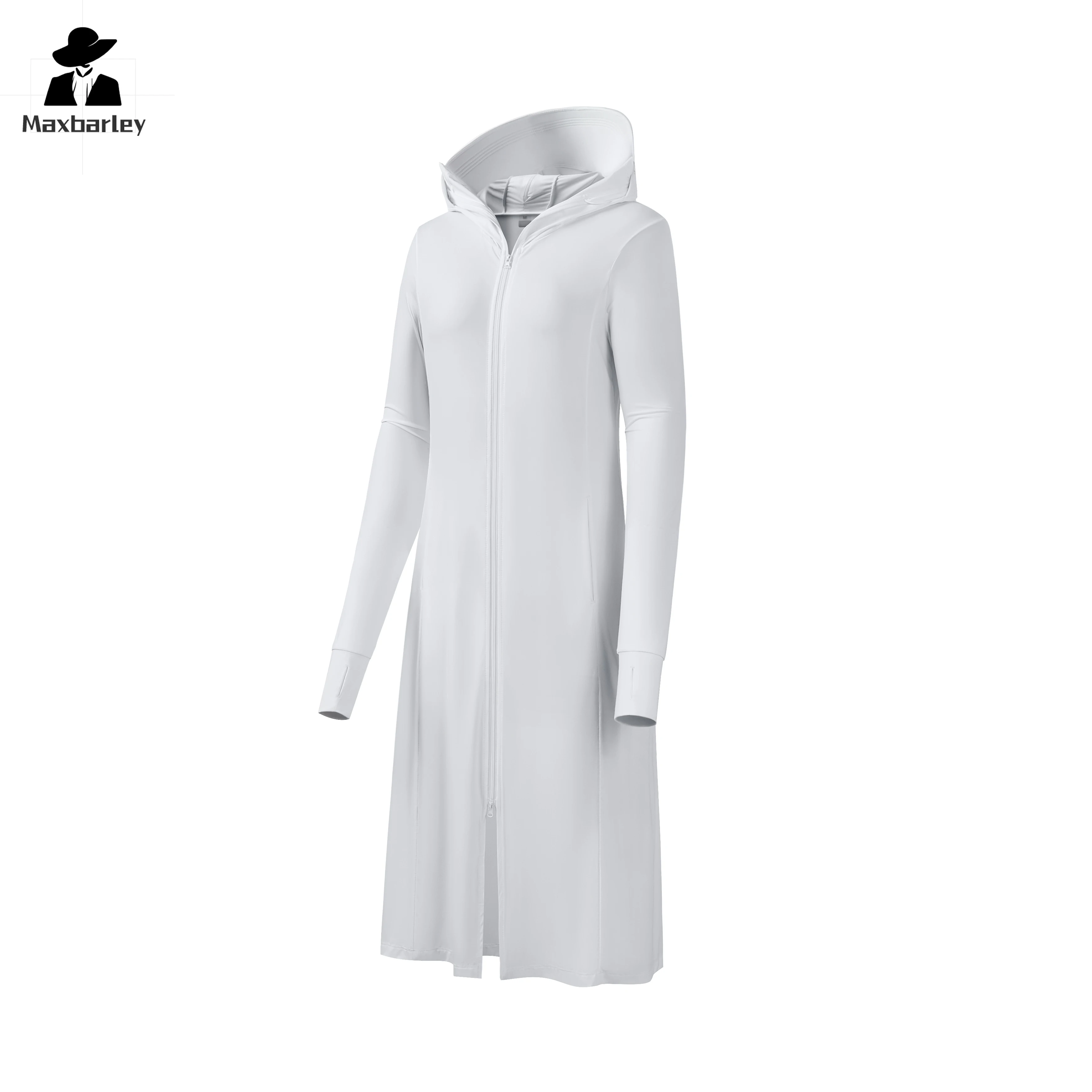 New UV-resistant Jacket Men's Long Ice Silk UPF50+ Skin Sun Protection Clothes Summer Lightweight Windproof Hooded Coat Women