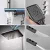 Bathroom Digital Display Shower System Brass Waterfall Shower Faucet Set Rainfall Temperature Bathtub Mixer Shower Set with Lamp 2