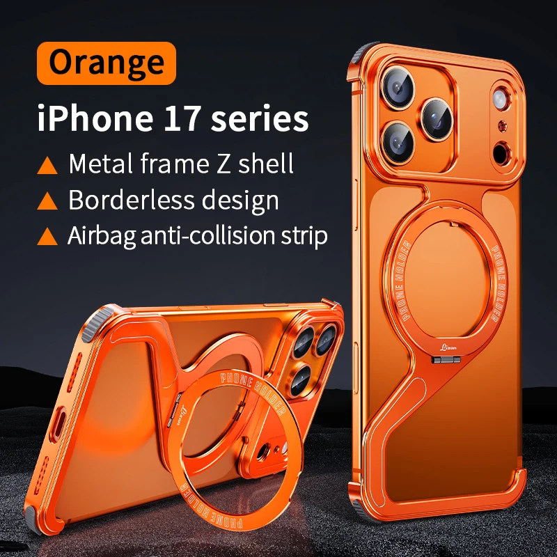 Magnetic Metal Snap-on Phone Case For Iphone 13 14 15 16 17Pro Max
