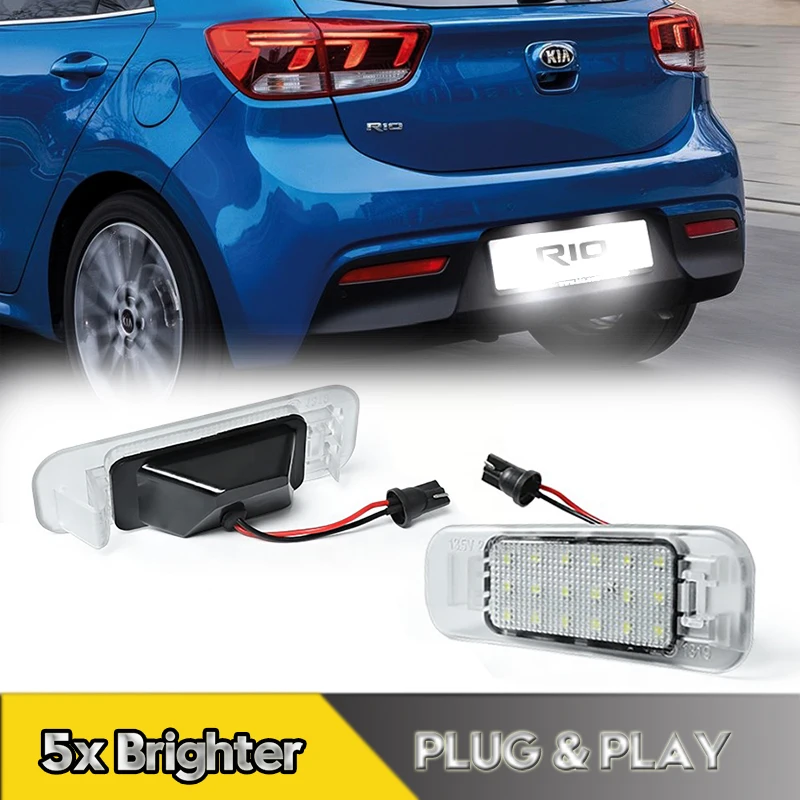 2Pcs Canbus LED Number License Plate Lights Lamps For Kia Rio MK1