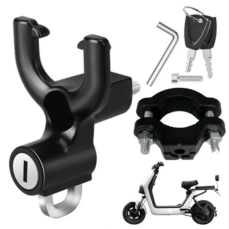 

Universal Helmets Lock Motorcycle Aluminum Alloy Universal Lock Hanger Hook 2 In 1 Tamper-Proof Helmets Security Lock Anti Theft
